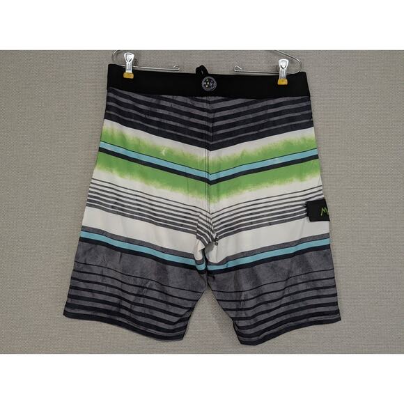 Maui and Sons Swim Trunks Size 32 Black Shark 4 Way Stretch -1025F98 - Picture 7 of 8